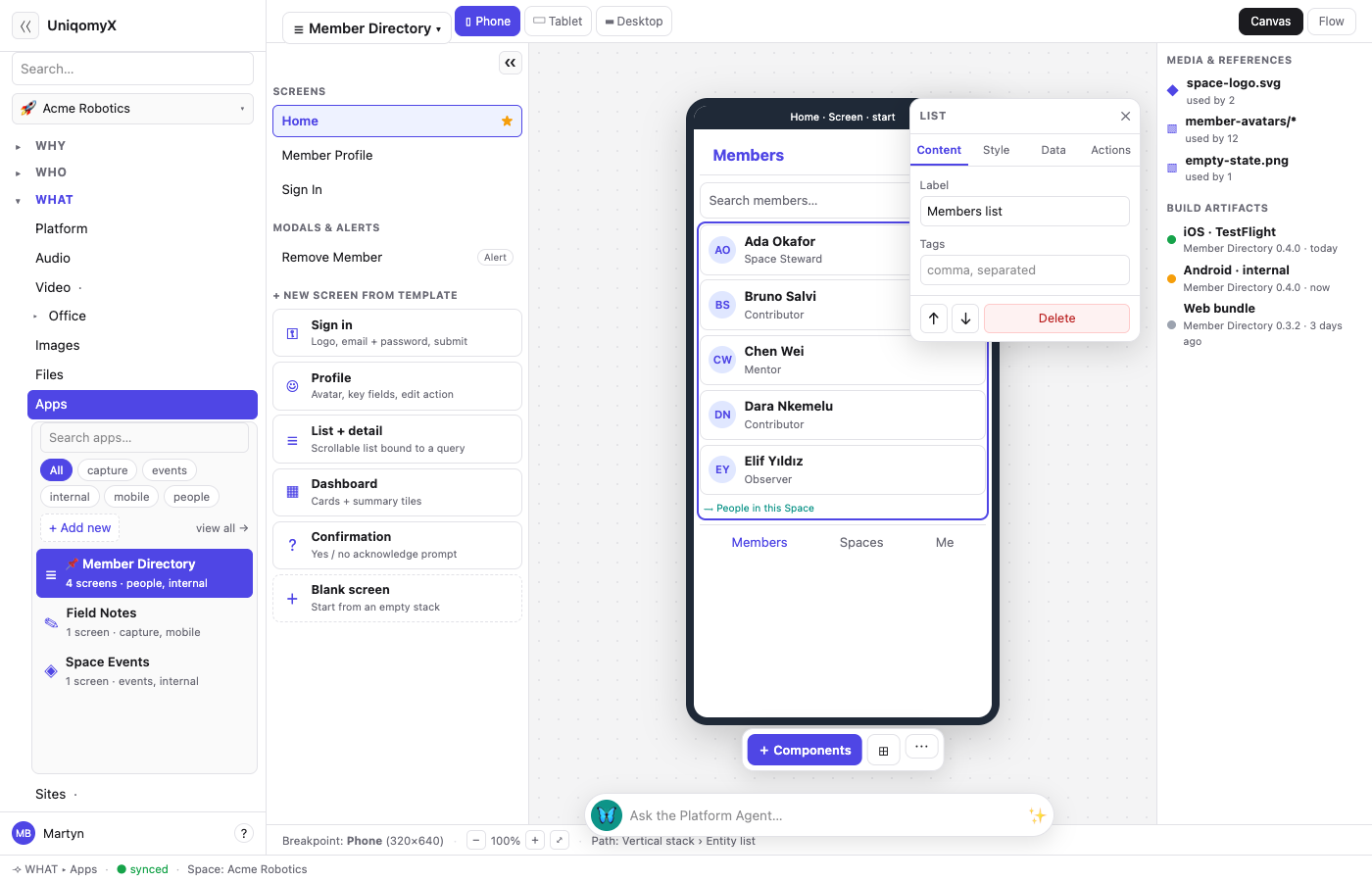 p-ai-r application builder turning decisions into a working interface